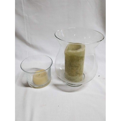 452 - Assorted Collection of Glass Candle Holders in Various Sizes, Style, Colours etc (H:9cm - H:25cm)