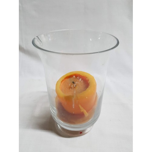 452 - Assorted Collection of Glass Candle Holders in Various Sizes, Style, Colours etc (H:9cm - H:25cm)