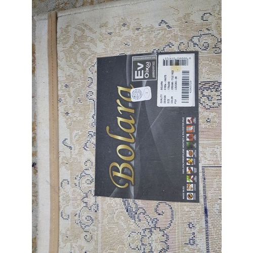 309 - 100% Polyester Carpet with Beige Background and Brown / Gold Pattern (240 x 170cm)