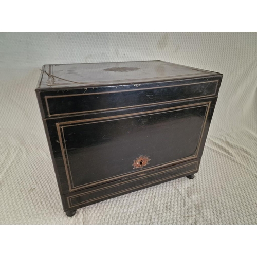 100 - Antique Liquor Cabinet / Travelling Bar or Decanter Box; Inlaid Box with Lift-Up Top and Opening Sid... 