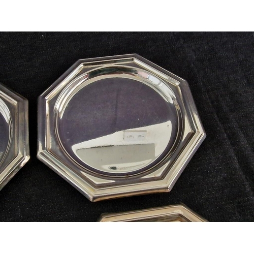 138 - Set of 6 x Silver Plated Octagonal Coasters, (6)