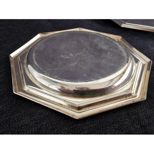 138 - Set of 6 x Silver Plated Octagonal Coasters, (6)