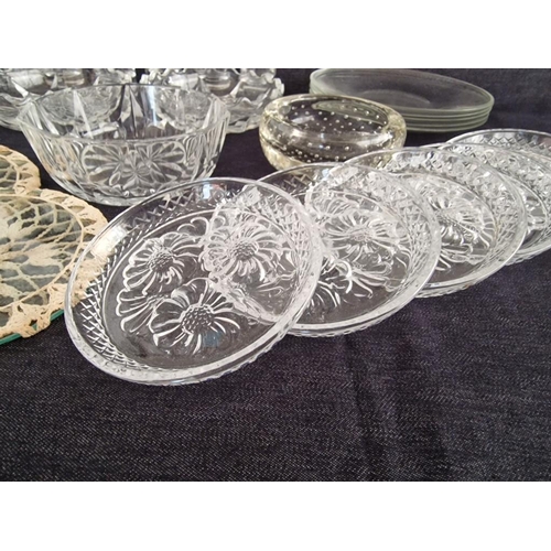 204 - Large Collection of Glassware; Decorative Dishes, Coasters, Glasses, Small Plate, etc (26)