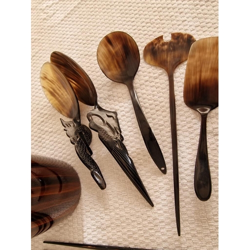 205 - Hand Crafted Wooden Lacquerware Vase, Together with 3 x Chop Sticks and Decorative Serving Utensils ... 