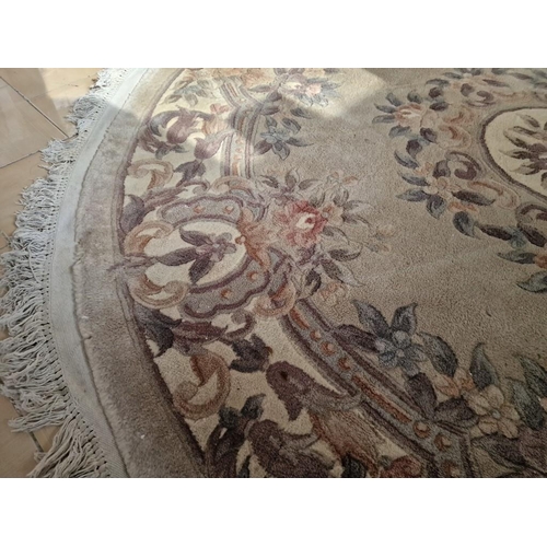 208 - Decorative Round Carpet with Deep Pile and Floral Pattern, (Approx. Ø: 190cm)