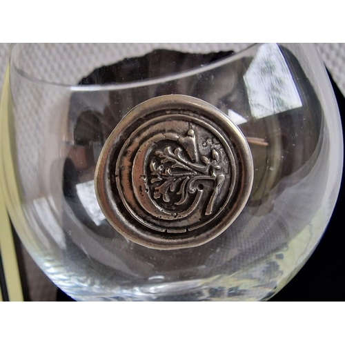 129 - English Pewter Company, 620ml Gin Glass, with 'C' Monogram Pewter Initial, with Black Felt Bag and O... 