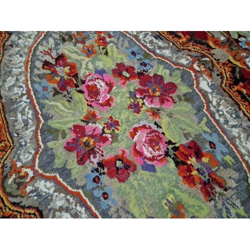 195 - Antique Hand Knotted Carpet, Believed to be Savonnerie (France), with Decorative Floral Medallion an... 