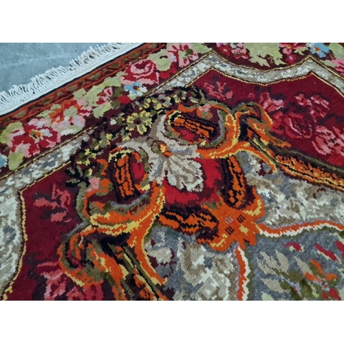 195 - Antique Hand Knotted Carpet, Believed to be Savonnerie (France), with Decorative Floral Medallion an... 