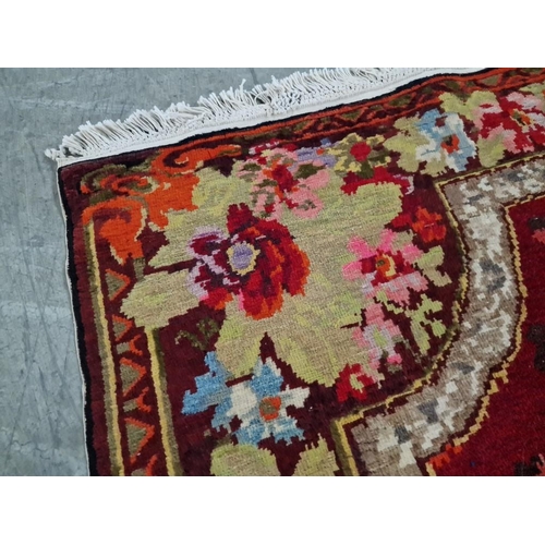 195 - Antique Hand Knotted Carpet, Believed to be Savonnerie (France), with Decorative Floral Medallion an... 