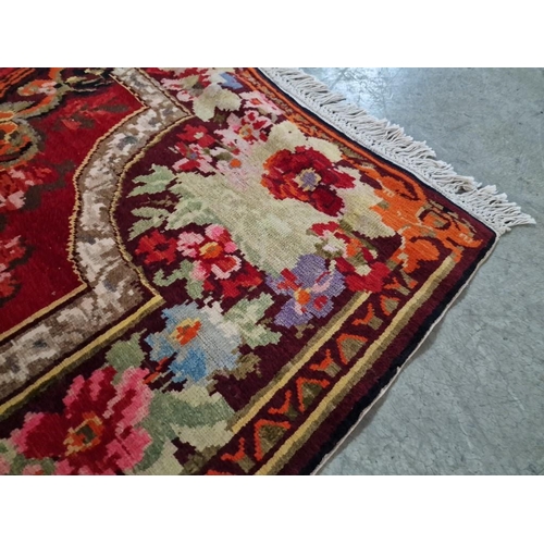 195 - Antique Hand Knotted Carpet, Believed to be Savonnerie (France), with Decorative Floral Medallion an... 