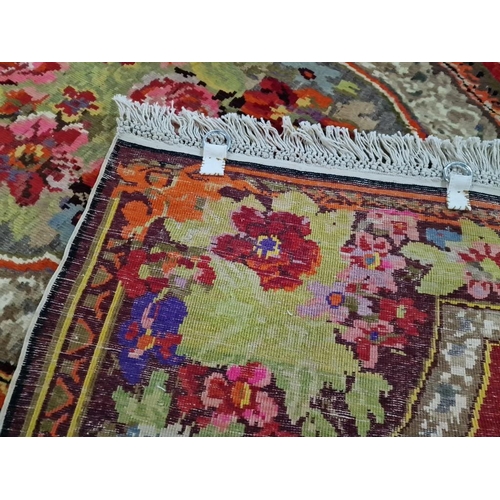 195 - Antique Hand Knotted Carpet, Believed to be Savonnerie (France), with Decorative Floral Medallion an... 