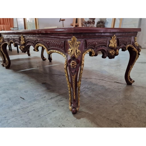 114 - Classical Style Rectangular Coffee Table with Carved Surround & Cabriole Legs, Mirrored Display Top ... 