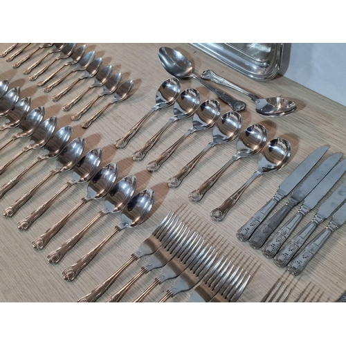 118 - Large Collection of Viners 18/10 (Stainless Steel) Cutlery, Together with Chrome Plated Serving Tray