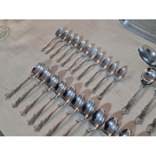 118 - Large Collection of Viners 18/10 (Stainless Steel) Cutlery, Together with Chrome Plated Serving Tray