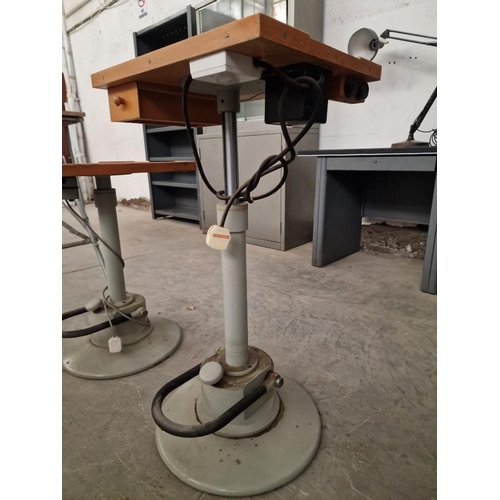 274 - Vintage Industrial Style Adjustable Height Medical / Workshop / Office Side Table with Foot Pedal an... 