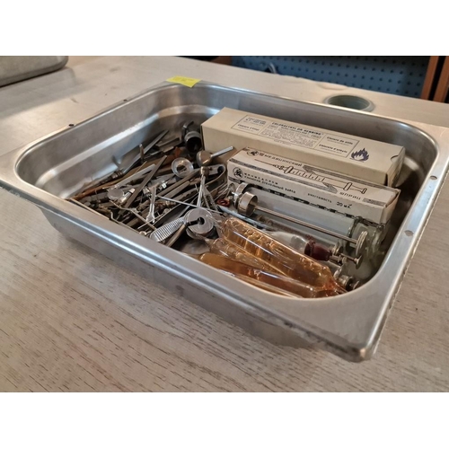 286 - Stainless Steel Tray with Collection of Assorted Vintage Medical Instruments, (Approx. 32 x 26 x 6cm... 