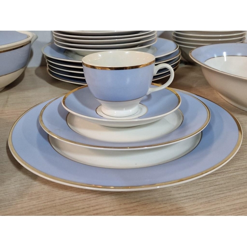 97 - Royal Doulton Dinner Service / Tableware; Matching Set in White with Pale Blue & Gold Trim of Lidded... 