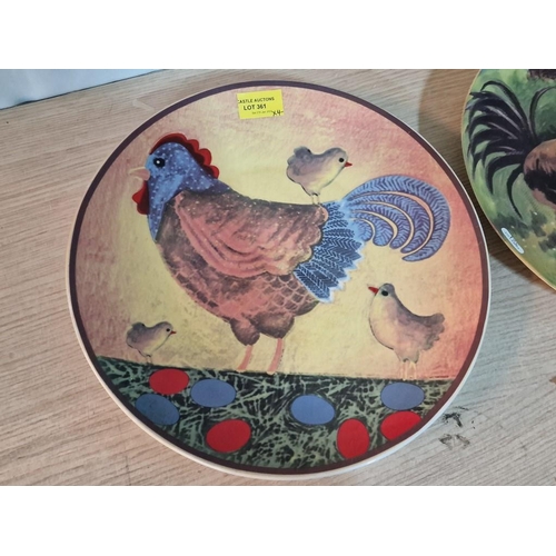 361 - 3 x 'Eastern Crafts' Stoneware Plates with Chicken Pattern, Together with Larger Oval Lobster Plate,... 