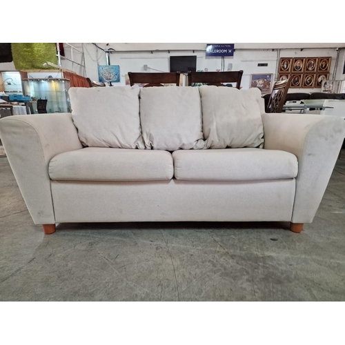 212 - Beige Fabric 2-Seater Sofa Bed