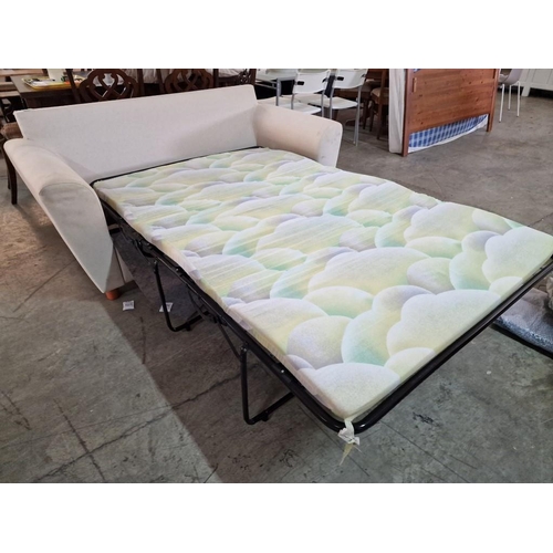 212 - Beige Fabric 2-Seater Sofa Bed