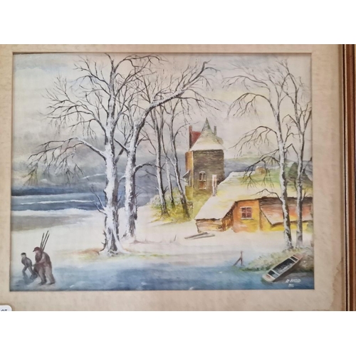 395 - 2 x Framed Watercolour Paintings by 'R Hod', (Largest Approx. 51 x 41cm), (2)