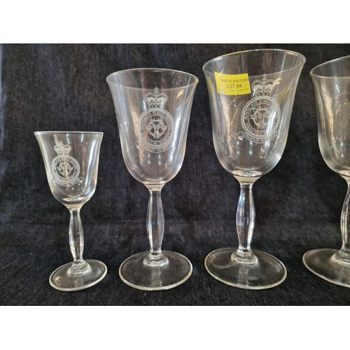 94 - Collection of RAF Wine Glasses, 3 x Different Sizes, (16)