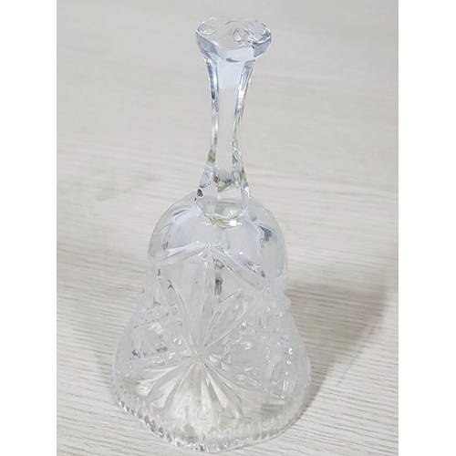 262 - Crystal Collection; Crystal Bell (H:15.5cm) Mini Vase (H:7.5cm) and Crystal Car Model (Approx. 16.5 ... 