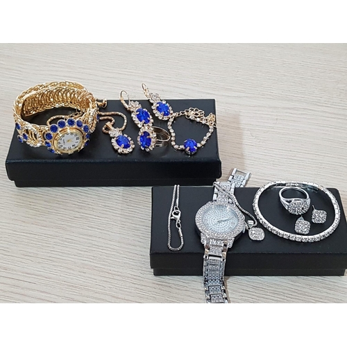 Stylish Costume Jewellery Sets; Gold Tone with Royal Billie and Clear ...