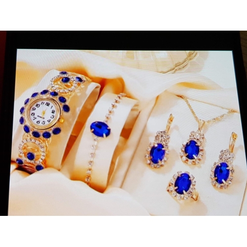 317 - Stylish Costume Jewellery Sets; Gold Tone with Royal Billie and Clear Crystals and Silver Tone with ... 