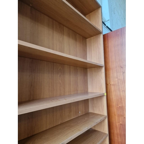 540 - 2 x Light Wood Colour Book Cases / Display Shelves, (Largest Approx. 100 x 21 x 246cm), (2)