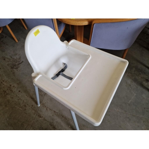 555 - Babies High Chair, White Plastic