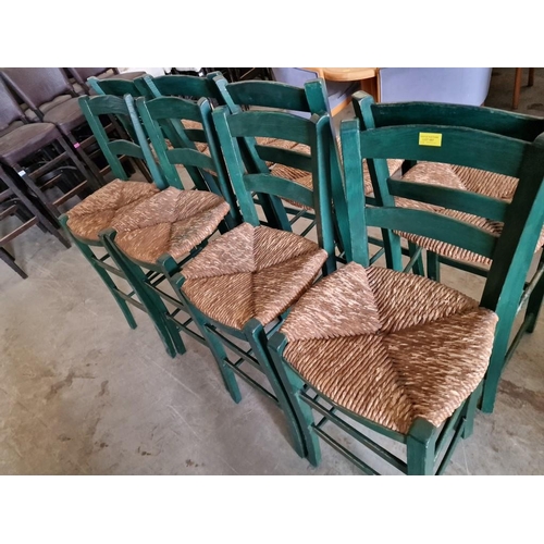 557 - Set of 4 x Traditional Style Bar Stools with Cane Seats, (4)