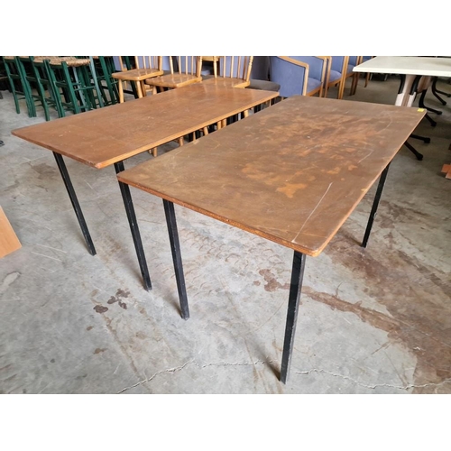 561 - 2 x Rectangular Wooden Tables with Black Metal Legs (Approx. 122 x 61cm), (2)