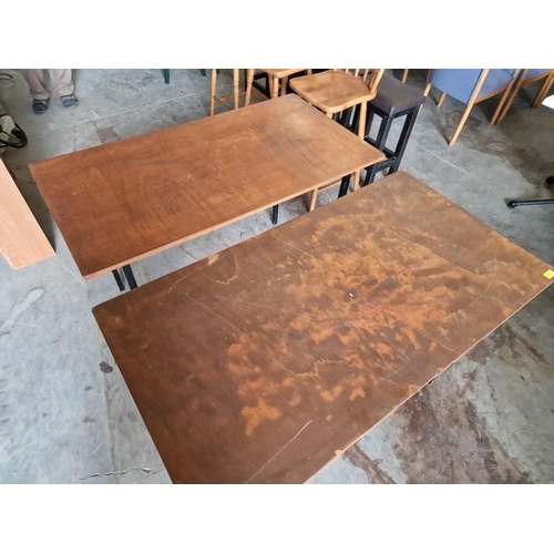 561 - 2 x Rectangular Wooden Tables with Black Metal Legs (Approx. 122 x 61cm), (2)