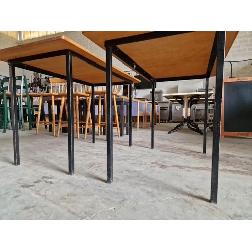 561 - 2 x Rectangular Wooden Tables with Black Metal Legs (Approx. 122 x 61cm), (2)