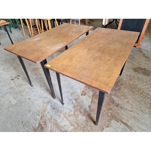 562 - 2 x Rectangular Wooden Tables with Black Metal Legs (Approx. 122 x 61cm), (2)