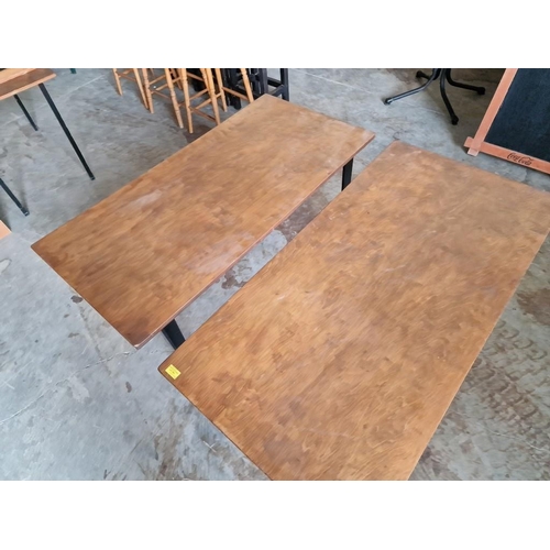 562 - 2 x Rectangular Wooden Tables with Black Metal Legs (Approx. 122 x 61cm), (2)