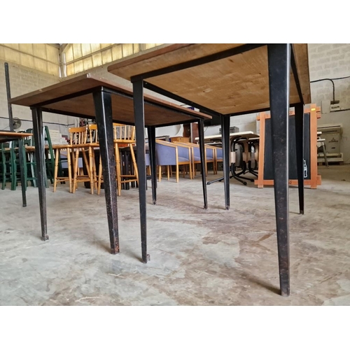 562 - 2 x Rectangular Wooden Tables with Black Metal Legs (Approx. 122 x 61cm), (2)