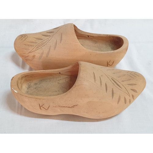 301 - Vintage Style Wooden Dutch Clogs Shoes (Size 43)