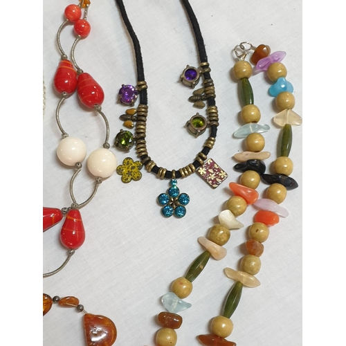 312 - Stylish Collection of Costume Jewellery; Various Necklaces, Bracelets, Pendants in Large Wooden Jewe... 