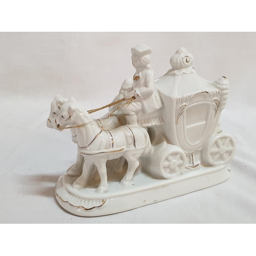 365 - Continental Style Porcelain Figurines Carriage Young Men, Young Couple