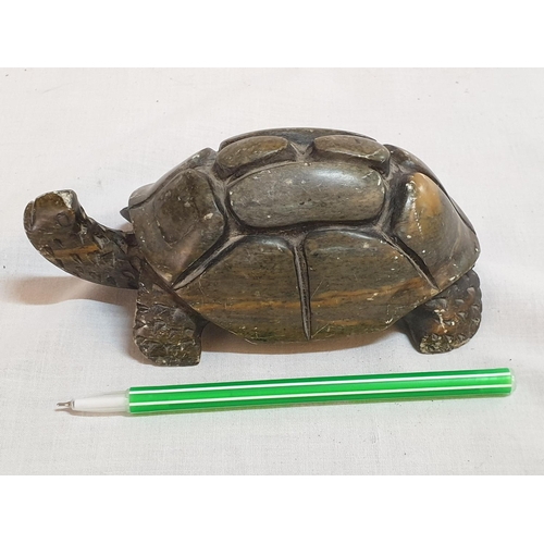 368 - Soapstone Turtle Sculpture (7.5 x 15 x 6.5cm)