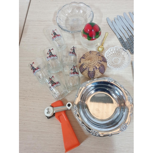 370 - Assorted Kitchen Items; Cutlery's, Glasses, Bowls, Sugar and Others