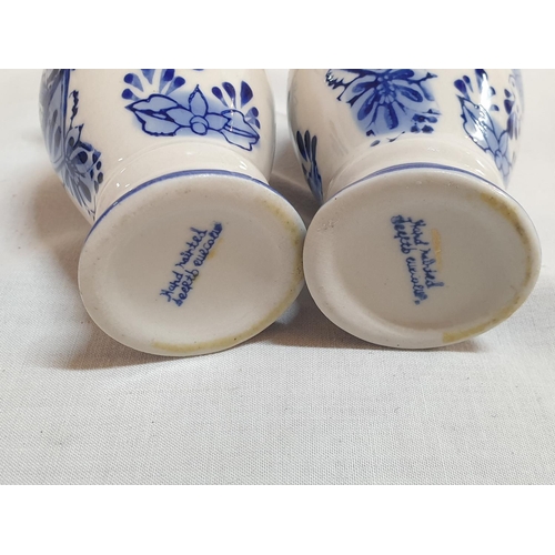 372 - Large Collection of Blue / White Ceramic Holland Souvenirs, Pair of Small Vases, Pair of Candle Hold... 