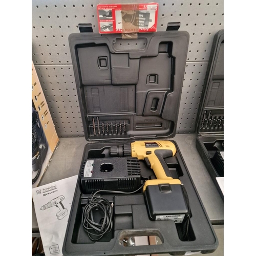 781 - Peugeot 13.2v Cordless Drill in Hard Carry Case with 1 Battery, Charger & Drill Bits, Together with ... 