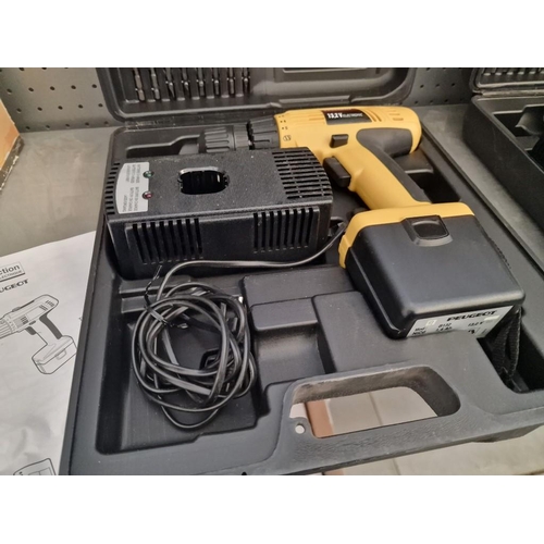 781 - Peugeot 13.2v Cordless Drill in Hard Carry Case with 1 Battery, Charger & Drill Bits, Together with ... 