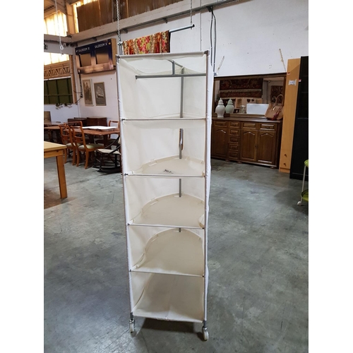 157 - Ikea OS Wardrobe (White Textile Lightweight on Wheels (164 x 48 x 42cm)