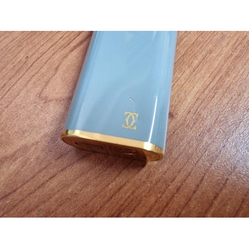 82 - Vintage Cartier PARIS Grey & Gold Plated Gas Lighter, Together with Cartier Gas Refill Tank in Origi... 