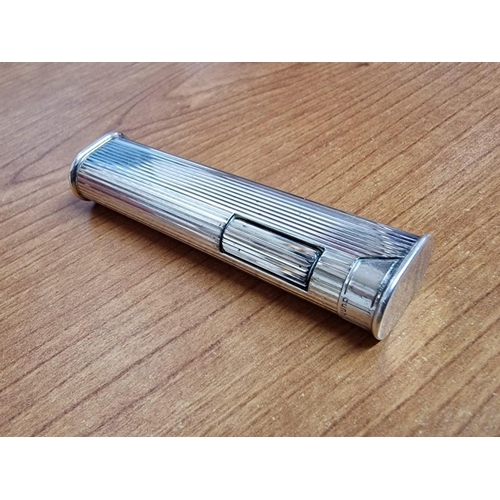 83 - Vintage Dunhill Rollagas Silver Plated Lighter, Oval Shape SlimLine Pocket / Dress Lighter, Marked 