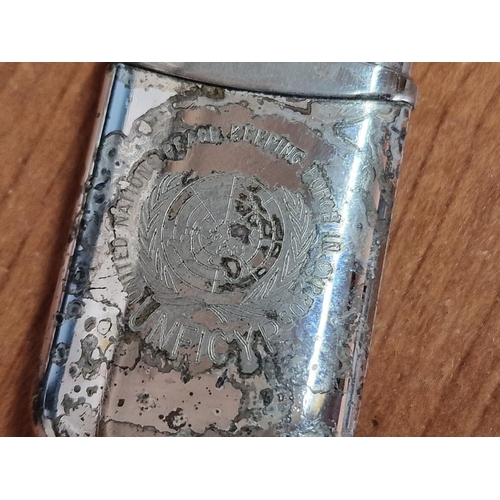 83 - Vintage Dunhill Rollagas Silver Plated Lighter, Oval Shape SlimLine Pocket / Dress Lighter, Marked 